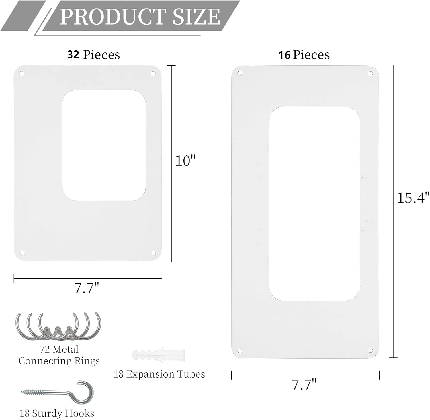 ANMINY 48 PCS Hanging Room Divider Decorative Thick Wall Privacy Screen Panels Set Modern Geometric Pattern Hollow Out Design for Bedroom Living Dining Room Kitchen Office Restaurant Decor - White