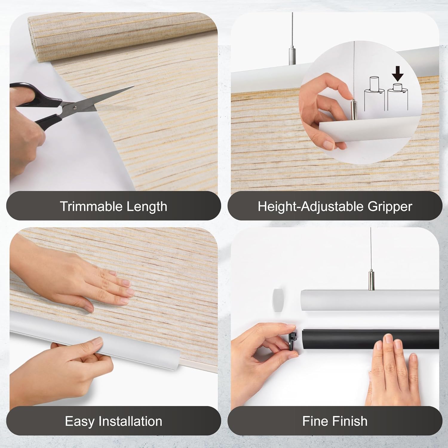 DECOLAB Hanging Room Panel, Privacy Sheer Separator Divider for Shared Room, Entryway, Workspace, Trimmable Length, Natural Woven, 36”W x 96”L, Set of 2, Azurite