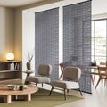 DECOLAB Hanging Room Panel, Privacy Sheer Separator Divider for Shared Room, Entryway, Workspace, Trimmable Length, Natural Woven, 36”W x 96”L, Set of 2, Azurite